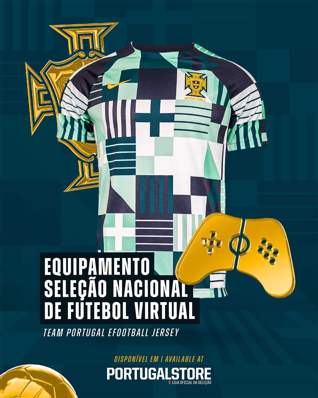 New kit for Portugals' eFootball National Team. Portugal is the first team ever to have an exclusive esports kit designed by Nike.